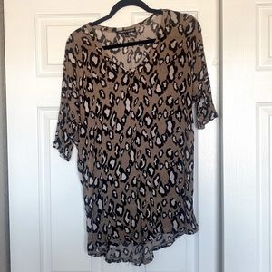 Cheetah Print Tunic Sweater, M